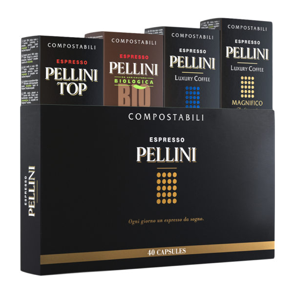 Compatible capsules - PELLINI MULTI-FLAVOUR MIX 100% Arabica coffee in Nespresso<sup>®</sup> compatible<sup>*</sup> Self-protected Compostable capsules - 2