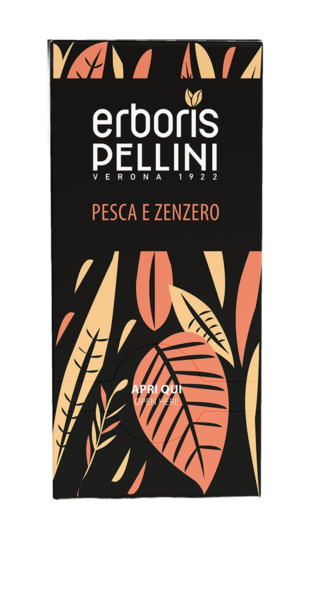Pellini Erboris tè pesca e zenzero, confezione da 20 bustine