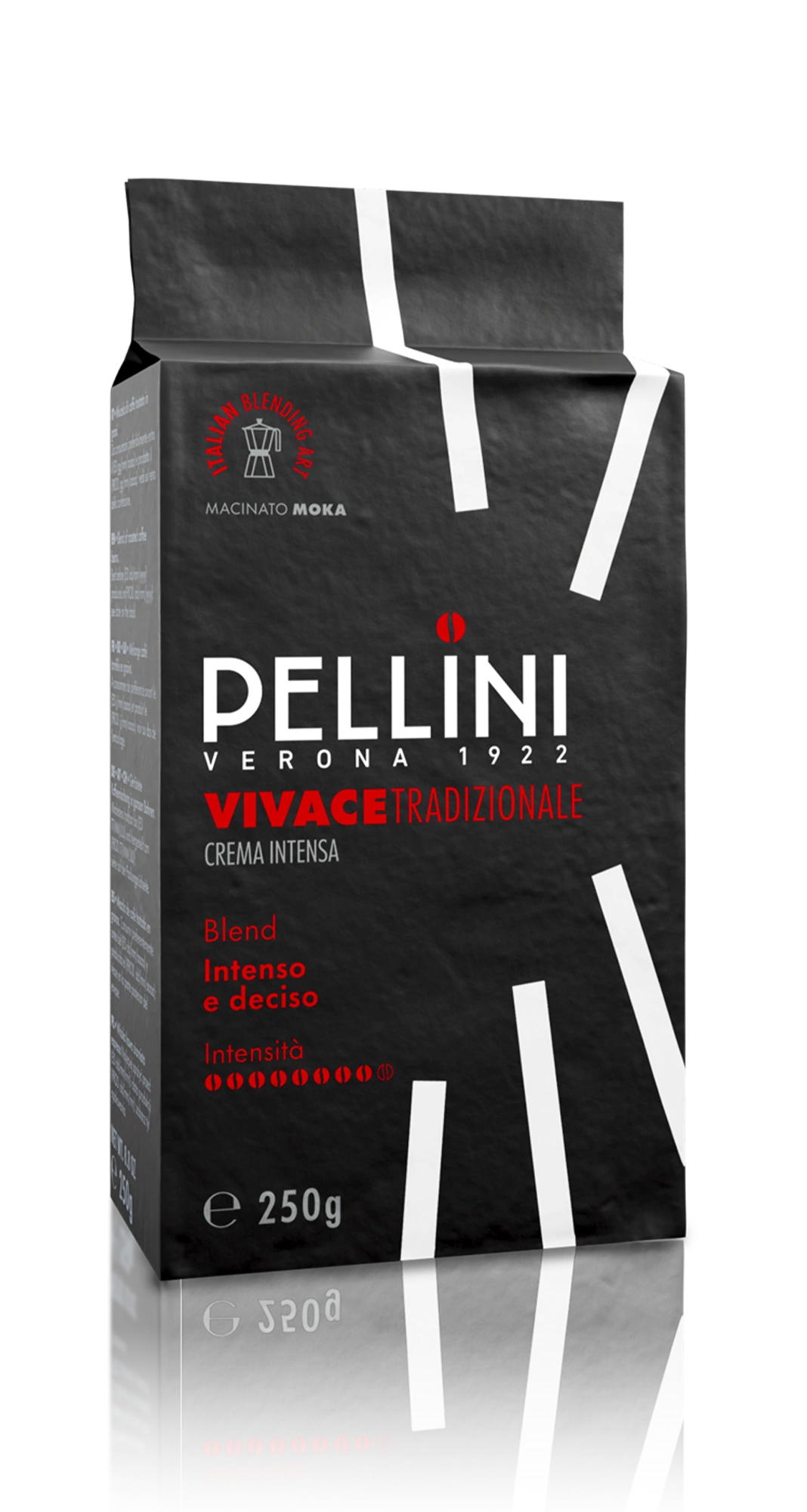 Caffè Pellini miscela Vivace tradizionale crema intensa macinato moka, confezione mattonella