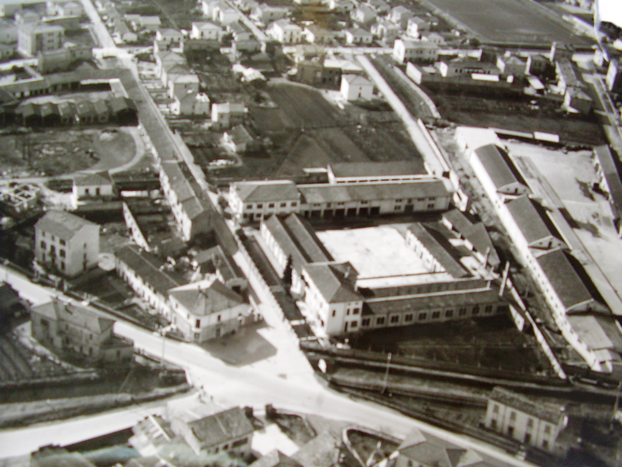 Foto in bianco e nero di Bussolengo vista dall'alto